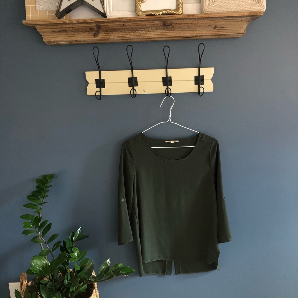 Olive green blouse - size xs